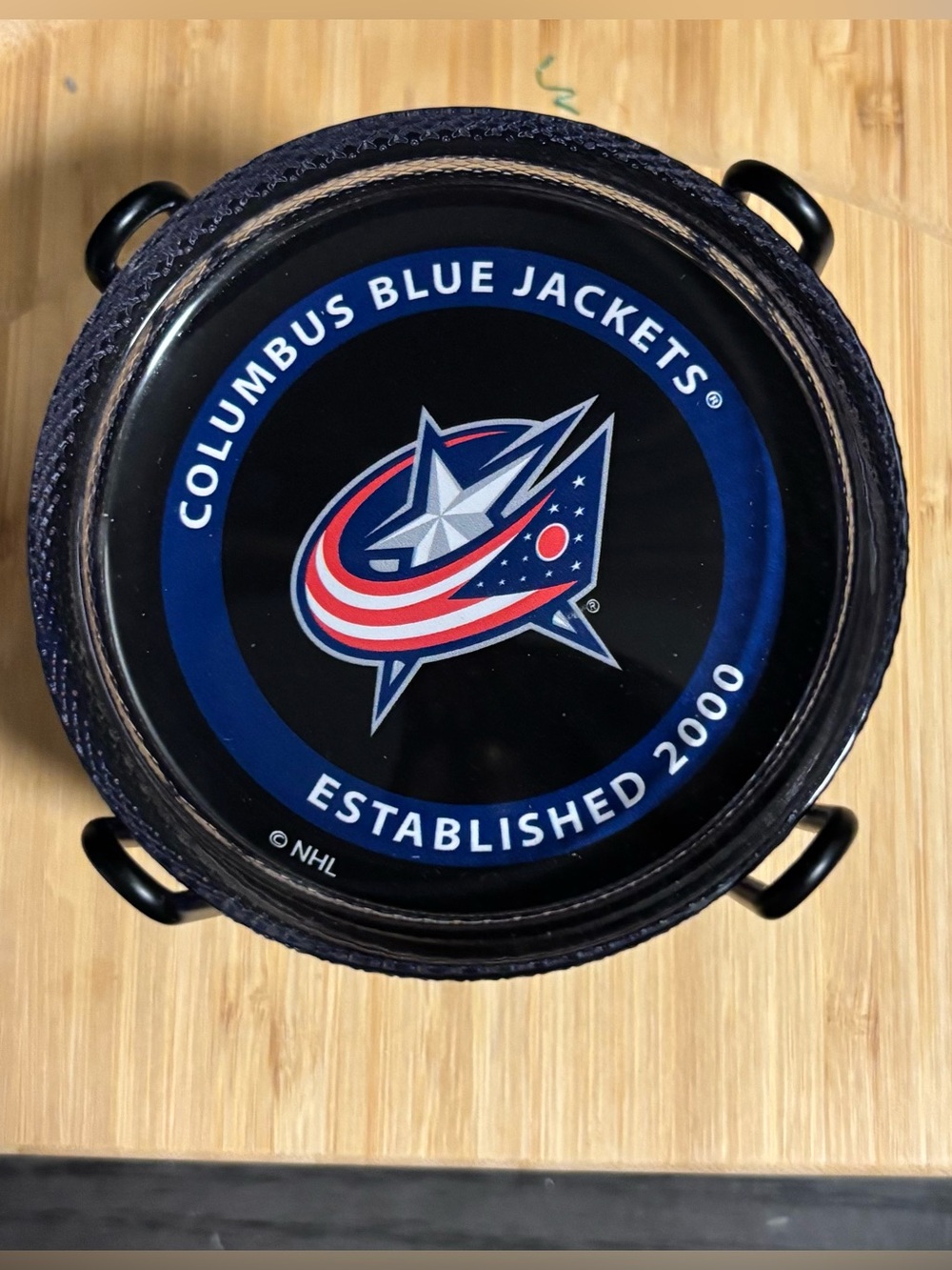 NHL Columbus Blue Jackets Round Tray in Navy, Black & Red